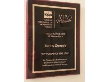 Woman of the Year Award 2014-2015 for Sorina Durante